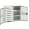 Verso PPE Cupboard, 2 Ventilated Doors, Light Grey, 1000 x 1050 x 550mm thumbnail-0