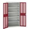 Verso Storage Cabinet, 2 Ventilated Doors, Red, 2000 x 1050 x 550mm thumbnail-0