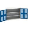 Verso Storage Cabinet, 2 Ventilated Doors, Blue, 1000 x 1300 x 550mm thumbnail-0