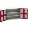 Verso Storage Cabinet, 2 Ventilated Doors, Red, 1000 x 1300 x 550mm thumbnail-0