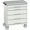 VERSO MOBILE 5 DRAWER CABINET 800x550x980 W/ LINO WORKTOP L-GREY thumbnail-0