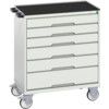 Verso Mobile Storage Cabinet, 6 Drawers, Light Grey, 965 x 800 x 550mm thumbnail-0