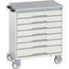 VERSO MOBILE 7 DRAWER CABINET 800x600x980 W/ LINO WORKTOP L-GREY thumbnail-0