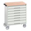 VERSO MOBILE 7 DRAWER CABINET 800x600x980 W/ MPX WORKTOP L-GREY thumbnail-0