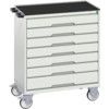 Verso Mobile Storage Cabinet, 7 Drawers, Light Grey, 965 x 800 x 550mm thumbnail-0