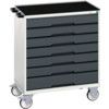 Verso Mobile Storage Cabinet, 7 Drawers, Anthracite Grey/Light Grey, 965 x 800 x 550mm thumbnail-0