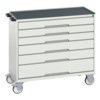 Verso Mobile Storage Cabinet, 6 Drawers, Light Grey, 965 x 1050 x 550mm thumbnail-0