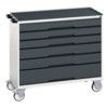 Verso Mobile Storage Cabinet, 6 Drawers, Anthracite Grey/Light Grey, 965 x 1050 x 550mm thumbnail-0