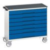 Verso Mobile Storage Cabinet, 7 Drawers, Blue/Light Grey, 965 x 1050 x 550mm thumbnail-0