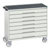 Verso Mobile Storage Cabinet, 7 Drawers, Light Grey, 965 x 1050 x 550mm thumbnail-0