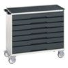 Verso Mobile Storage Cabinet, 7 Drawers, Anthracite Grey/Light Grey, 965 x 1050 x 550mm thumbnail-0