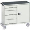 Verso Maintenance Trolley with 5 Drawers 1 Cupboard Top Tray Mat thumbnail-0