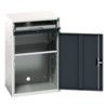 Verso Computer Workstation, 2 Doors, Anthracite Grey, 1130 x 1050 x 550mm thumbnail-0