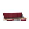 CUBIO STORAGE BENCH 1500mm LOUVRE BACKPANEL-LIGHT GREY/RED thumbnail-0