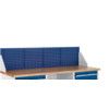 CUBIO STORAGE BENCH 2000mm LOUVRE BACKPANEL-LIGHT GREY/BLUE thumbnail-0