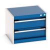 Cubio Drawer Cabinet, 2 Drawers, Blue/Light Grey, 400 x 525 x 525mm thumbnail-0