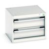 Cubio Drawer Cabinet, 2 Drawers, Light Grey, 400 x 525 x 525mm thumbnail-0