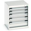 Cubio Drawer Cabinet, 5 Drawers, Light Grey, 600 x 525 x 525mm thumbnail-0