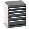 Cubio Drawer Cabinet, 5 Drawers, Anthracite Grey/Light Grey, 600 x 525 x 525mm thumbnail-0