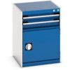 Cubio Drawer Cabinet, 2 Drawers, Blue/Light Grey, 700 x 525 x 525mm thumbnail-0