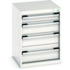 Cubio Drawer Cabinet, 4 Drawers, Light Grey, 700 x 525 x 525mm thumbnail-0