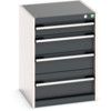 Cubio Drawer Cabinet, 4 Drawers, Anthracite Grey/Light Grey, 700 x 525 x 525mm thumbnail-0