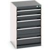 Cubio Drawer Cabinet, 5 Drawers, Anthracite Grey/Light Grey, 800 x 525 x 525mm thumbnail-0