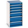 Cubio Drawer Cabinet, 6 Drawers, Blue/Light Grey, 900 x 525 x 525mm thumbnail-0