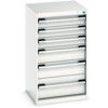 Cubio Drawer Cabinet, 6 Drawers, Light Grey, 900 x 525 x 525mm thumbnail-0