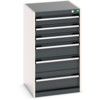 Cubio Drawer Cabinet, 6 Drawers, Anthracite Grey/Light Grey, 900 x 525 x 525mm thumbnail-0