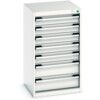 Cubio Drawer Cabinet, 7 Drawers, Light Grey, 900 x 525 x 525mm thumbnail-0