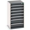 Cubio Drawer Cabinet, 7 Drawers, Anthracite Grey/Light Grey, 900 x 525 x 525mm thumbnail-0