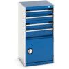 Cubio Drawer Cabinet, 4 Drawers, Blue/Light Grey, 1000 x 525 x 525mm thumbnail-0