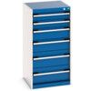 Cubio Drawer Cabinet, 6 Drawers, Blue/Light Grey, 1000 x 525 x 525mm thumbnail-0