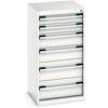 Cubio Drawer Cabinet, 6 Drawers, Light Grey, 1000 x 525 x 525mm thumbnail-0