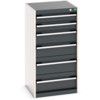 Cubio Drawer Cabinet, 6 Drawers, Anthracite Grey/Light Grey, 1000 x 525 x 525mm thumbnail-0