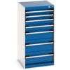 Cubio Drawer Cabinet, 7 Drawers, Blue/Light Grey, 1000 x 525 x 525mm thumbnail-0