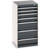 Cubio Drawer Cabinet, 7 Drawers, Anthracite Grey/Light Grey, 1000 x 525 x 525mm thumbnail-0