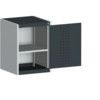 Cubio Storage Cabinet, Single Perfo Door, Anthracite Grey, 700 x 525 x 525mm thumbnail-0