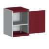 Cubio Storage Cabinet, Single Perfo Door, Red, 700 x 525 x 525mm thumbnail-0