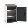 Cubio Storage Cabinet, Single Perfo Door, Anthracite Grey, 800 x 525 x 525mm thumbnail-0