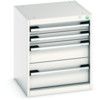 Cubio Drawer Cabinet, 4 Drawers, Light Grey, 600 x 525 x 525mm thumbnail-0