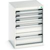 Cubio Drawer Cabinet, 5 Drawers, Light Grey, 700 x 525 x 525mm thumbnail-0