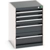 Cubio Drawer Cabinet, 5 Drawers, Anthracite Grey/Light Grey, 700 x 525 x 525mm thumbnail-0