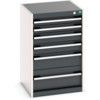 Cubio Drawer Cabinet, 6 Drawers, Anthracite Grey/Light Grey, 800 x 525 x 525mm thumbnail-0