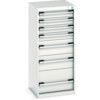 Cubio Drawer Cabinet, 7 Drawers, Light Grey, 1200 x 525 x 525mm thumbnail-0