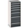 Cubio Drawer Cabinet, 7 Drawers, Anthracite Grey/Light Grey, 1200 x 525 x 525mm thumbnail-0