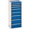 Cubio Drawer Cabinet, 8 Drawers, Blue/Light Grey, 1200 x 525 x 525mm thumbnail-0