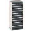 Cubio Drawer Cabinet, 10 Drawers, Anthracite Grey/Light Grey, 1200 x 525 x 525mm thumbnail-0