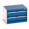 Cubio Drawer Cabinet, 2 Drawers, Blue/Light Grey, 400 x 650 x 525mm thumbnail-0